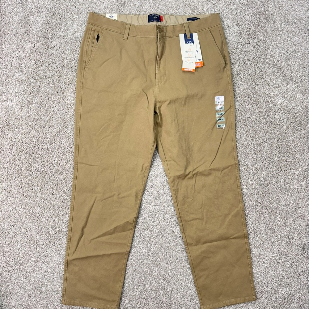 Dockers Pants Mens 38x32 Ultimate Chino Khaki Smart 360 Flex Straight NEW